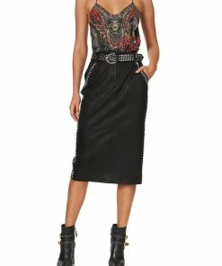 Camilla EBoutique (US) BELTED LEATHER SKIRT LEATHER Sale Clothing