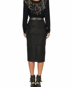 Camilla EBoutique (US) BELTED LEATHER SKIRT LEATHER Sale Clothing