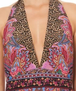 Camilla EBoutique (US) Sale Clothing TIE NECK HALTER JUMPSUIT SWINGING SIXTIES