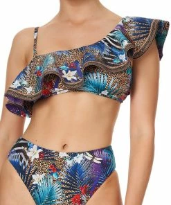 Camilla EBoutique (US) ONE SHOULDER FRILL BRA RAINBOW ROOM Sale Swimwear