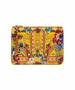 Camilla EBoutique (US) SMALL CANVAS CLUTCH CROWNED ROSES