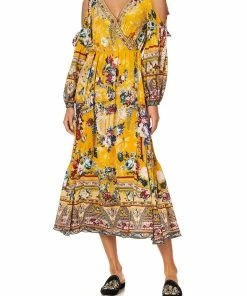 Camilla EBoutique (US) SPLIT SLEEVE WRAP DRESS CROWNED ROSES Sale Clothing
