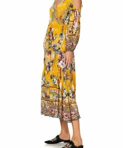 Camilla EBoutique (US) SPLIT SLEEVE WRAP DRESS CROWNED ROSES Sale Clothing