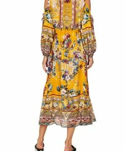 Camilla EBoutique (US) SPLIT SLEEVE WRAP DRESS CROWNED ROSES Sale Clothing