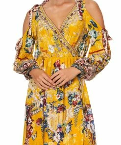 Camilla EBoutique (US) SPLIT SLEEVE WRAP DRESS CROWNED ROSES Sale Clothing