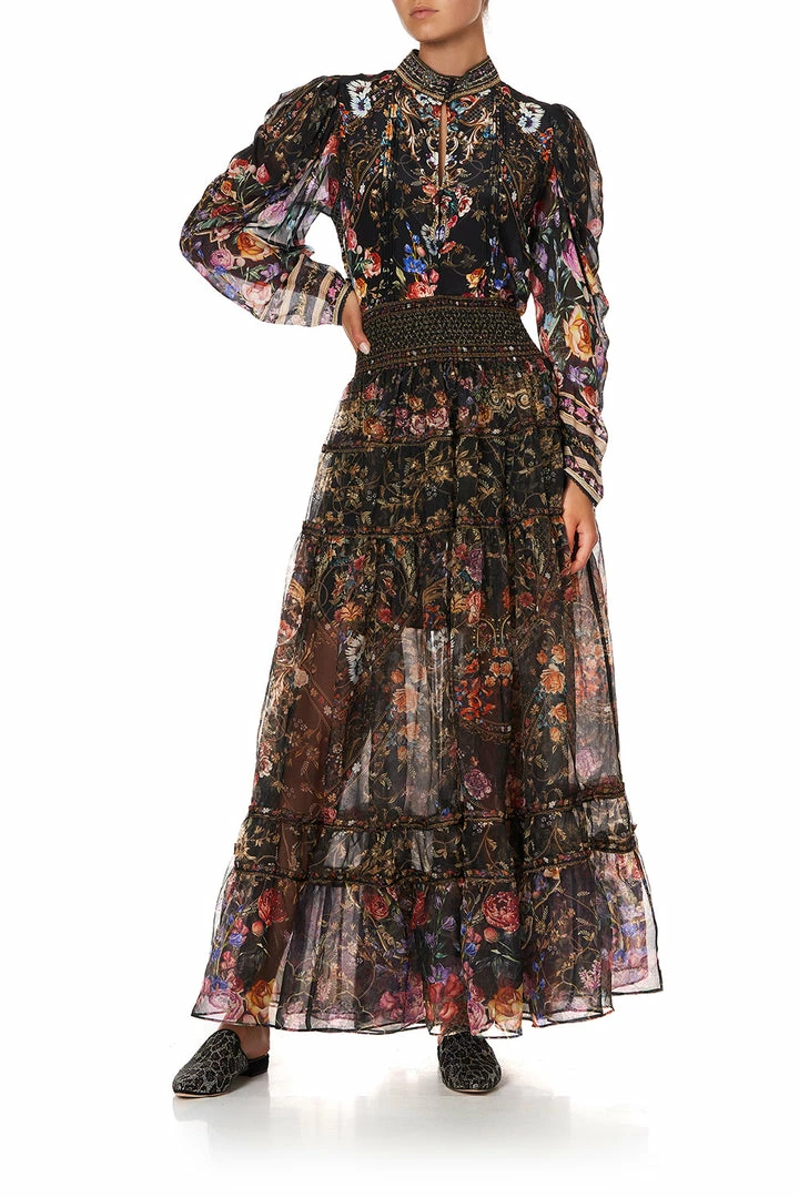 Camilla EBoutique (US) PINTUCK BLOUSE WITH DRAPED SLEEVE BLUSHING MANOR