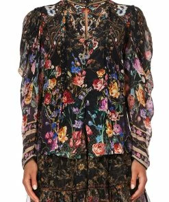 Camilla EBoutique (US) PINTUCK BLOUSE WITH DRAPED SLEEVE BLUSHING MANOR