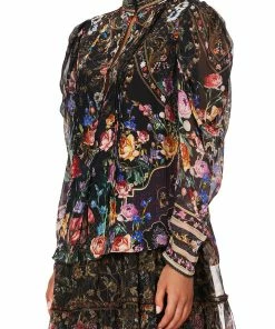 Camilla EBoutique (US) PINTUCK BLOUSE WITH DRAPED SLEEVE BLUSHING MANOR