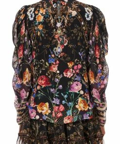 Camilla EBoutique (US) PINTUCK BLOUSE WITH DRAPED SLEEVE BLUSHING MANOR