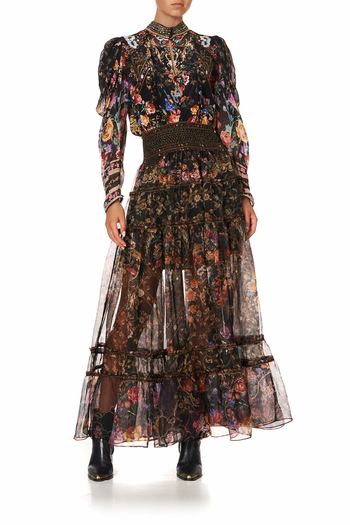 Camilla EBoutique (US) PINTUCK BLOUSE WITH DRAPED SLEEVE BLUSHING MANOR