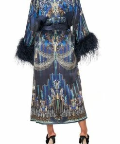 Camilla EBoutique (US) LONG ROBE WITH FLARED SLEEVE DRIPPING IN DECO