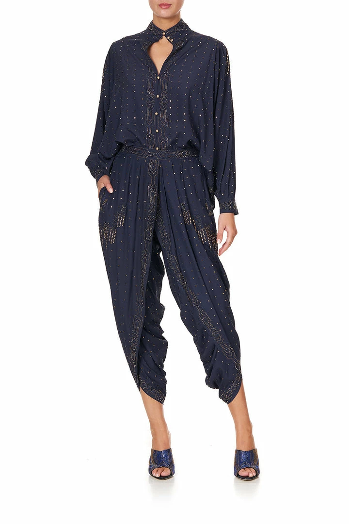 Camilla EBoutique (US) Sale Clothing GATHERED WRAP FRONT TROUSER LUXE NAVY