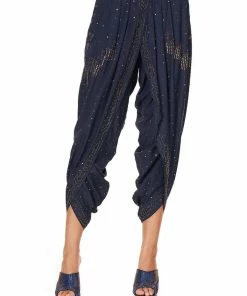 Camilla EBoutique (US) Sale Clothing GATHERED WRAP FRONT TROUSER LUXE NAVY