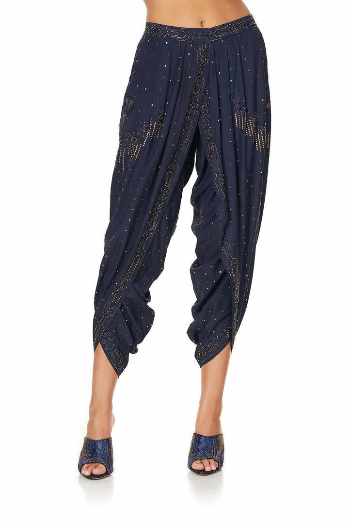 Camilla EBoutique (US) Sale Clothing GATHERED WRAP FRONT TROUSER LUXE NAVY
