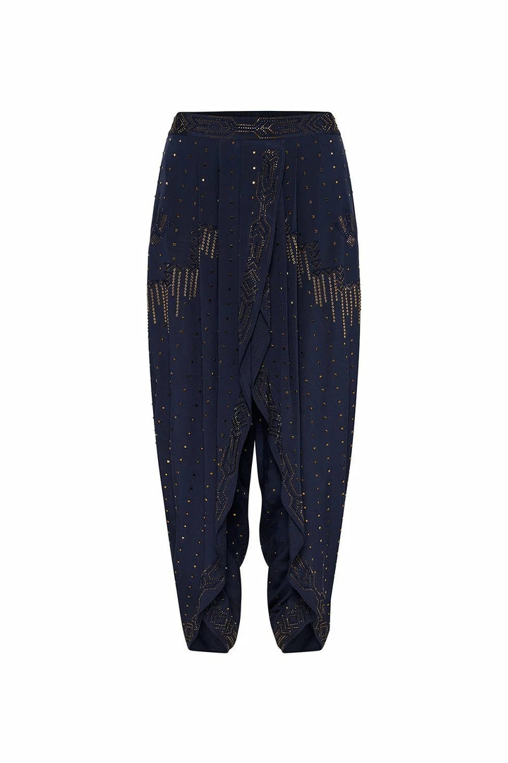 Camilla EBoutique (US) Sale Clothing GATHERED WRAP FRONT TROUSER LUXE NAVY