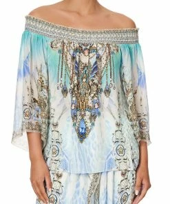 Camilla EBoutique (US) OFF SHOULDER SHIRRED BLOUSE GATSBYS GIRL Sale Clothing