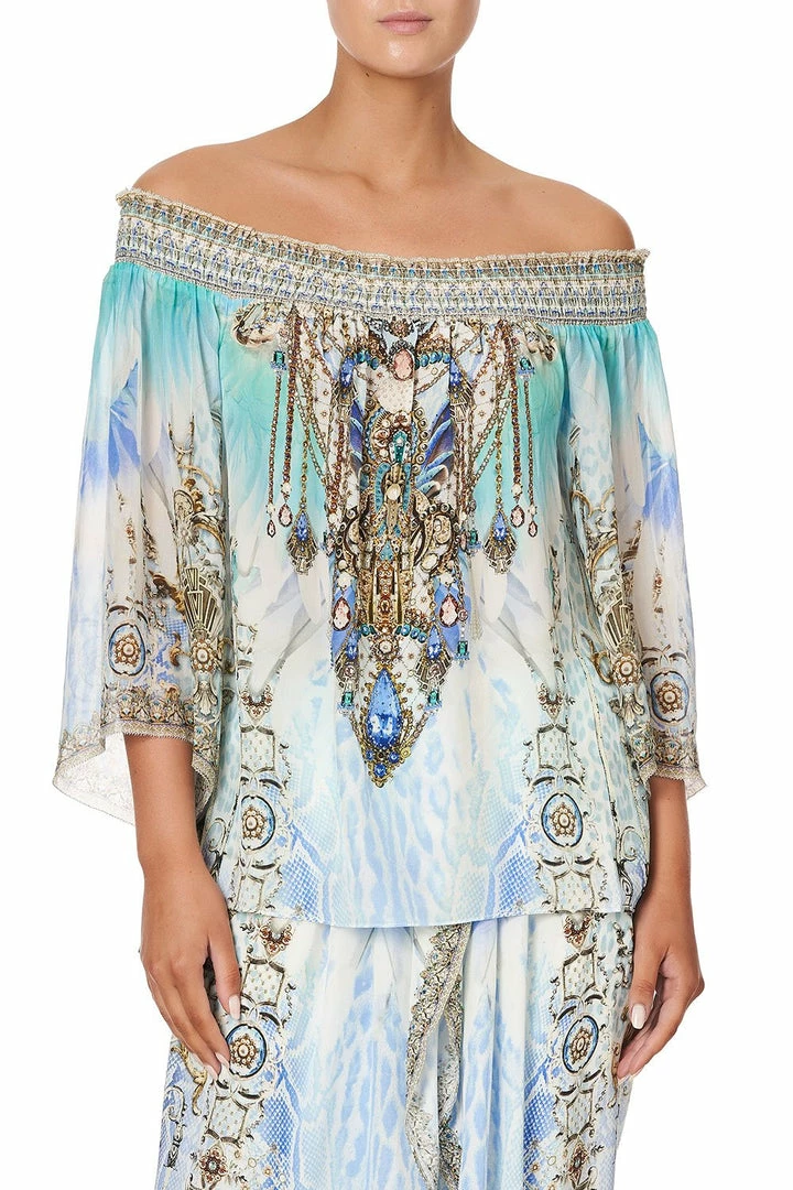 Camilla EBoutique (US) OFF SHOULDER SHIRRED BLOUSE GATSBYS GIRL Sale Clothing