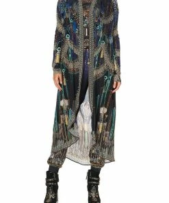 Camilla EBoutique (US) Up To 50% Off LONG CASUAL JACKET WITH POCKETS DRIPPING IN DECO