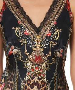 Camilla EBoutique (US) Sale Clothing V-NECK SLIP DRESS GOTHIC GODDESS