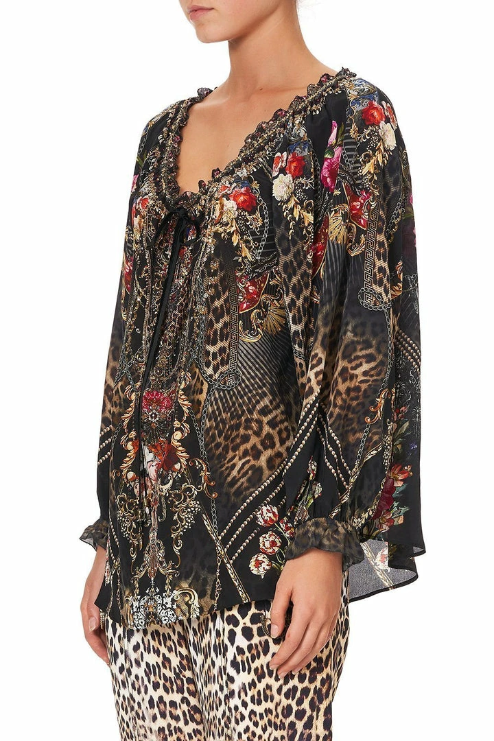 Camilla EBoutique (US) NECK TIE GATHERED BLOUSE GOTHIC GODDESS Up To 50% Off