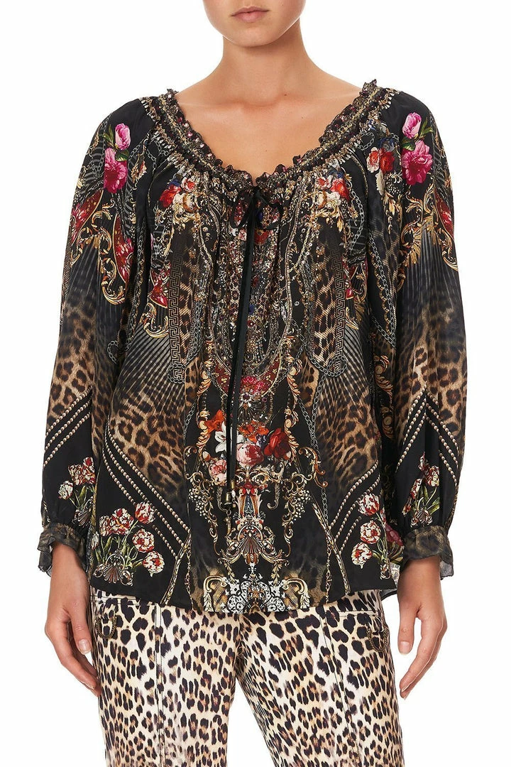 Camilla EBoutique (US) NECK TIE GATHERED BLOUSE GOTHIC GODDESS Up To 50% Off