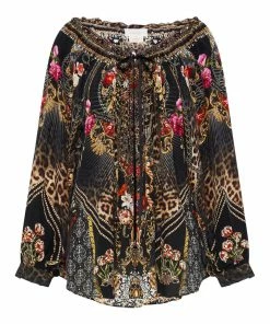 Camilla EBoutique (US) NECK TIE GATHERED BLOUSE GOTHIC GODDESS Up To 50% Off