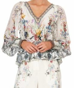 Camilla EBoutique (US) SHIRRED CUFF BLOUSE TRUE ROMANCE