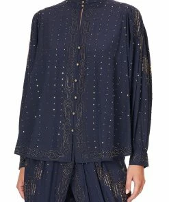 Camilla EBoutique (US) DROP SLEEVE SWING BLOUSE LUXE NAVY Sale Clothing