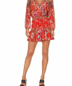 Camilla EBoutique (US) Sale Clothing SHIRRED PANEL MINI SKIRT AND THE QUEEN WORE RED