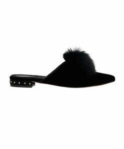 Camilla EBoutique (US) POM POM SLIPPER SOLID BLACK Sale Accessories