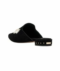 Camilla EBoutique (US) EMBROIDERED SLIPPER SOLID BLACK Sale Accessories