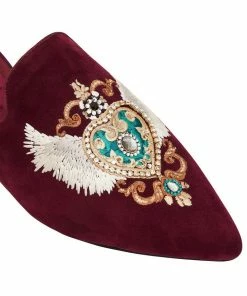 Camilla EBoutique (US) Sale Accessories EMBROIDERED SLIPPER BURGUNDY