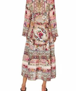 Camilla EBoutique (US) LACE UP DRESS WITH TIERED HEM SUMMONED BY A ROSE