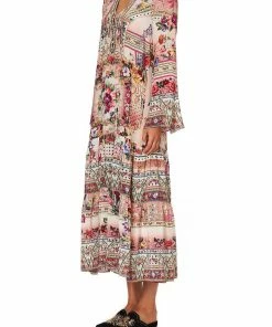 Camilla EBoutique (US) LACE UP DRESS WITH TIERED HEM SUMMONED BY A ROSE