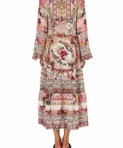 Camilla EBoutique (US) LACE UP DRESS WITH TIERED HEM SUMMONED BY A ROSE