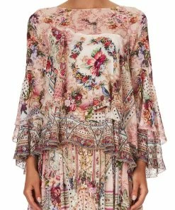 Camilla EBoutique (US) FLARED LAYERED BLOUSE SUMMONED BY A ROSE Up To 30% Off