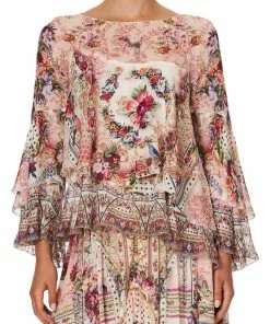 Camilla EBoutique (US) FLARED LAYERED BLOUSE SUMMONED BY A ROSE Up To 30% Off