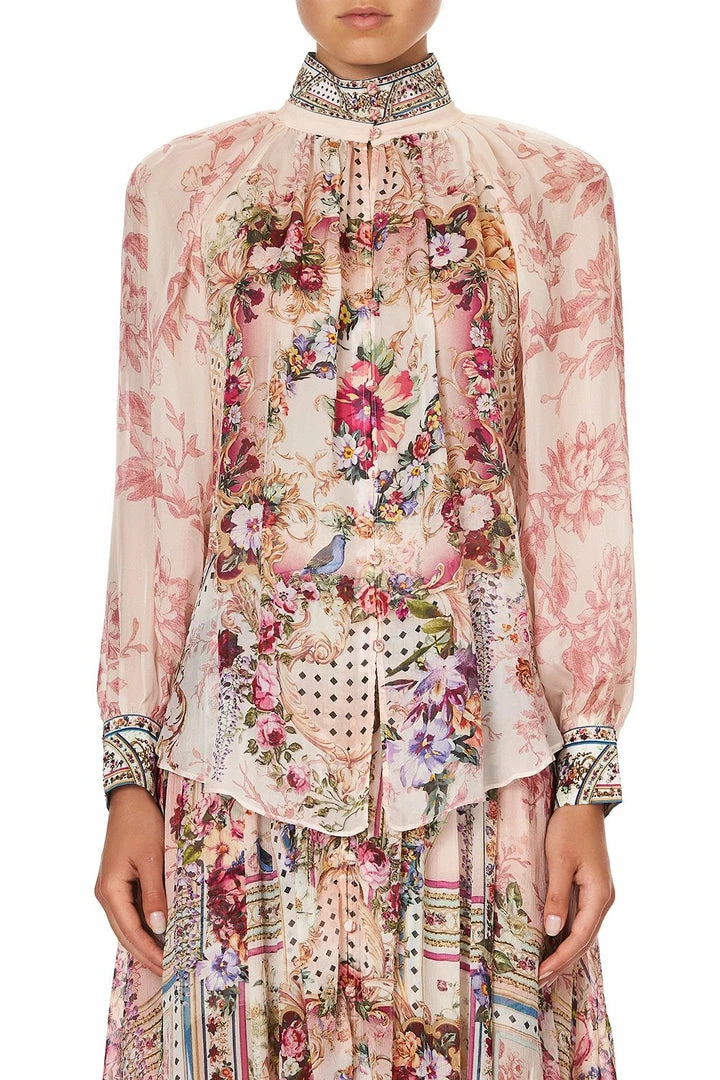 Camilla EBoutique (US) RAGLAN BUTTON UP SHIRT SUMMONED BY A ROSE