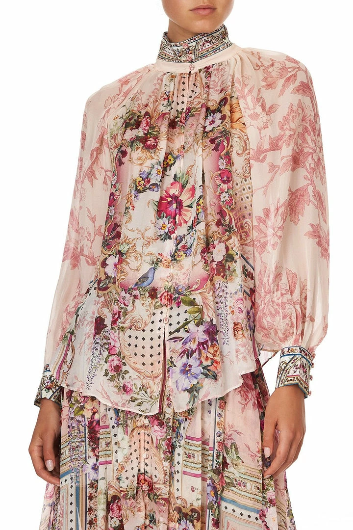 Camilla EBoutique (US) RAGLAN BUTTON UP SHIRT SUMMONED BY A ROSE