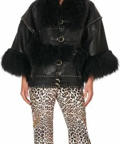 Camilla EBoutique (US) DROP SLEEVE PANELLED JACKET LEATHER Sale Clothing