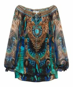 Camilla EBoutique (US) Sale Clothing NECK TIE GATHERED BLOUSE TEMPLE TEMPTRESS