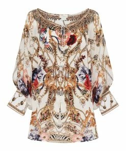 Camilla EBoutique (US) RAGLAN SLEEVE BUTTON UP TOP REIGN SUPREME Sale Clothing