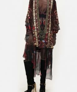Camilla EBoutique (US) Clothing KIMONO WITH LONG UNDERLAYER WOODSTOCK ROCK
