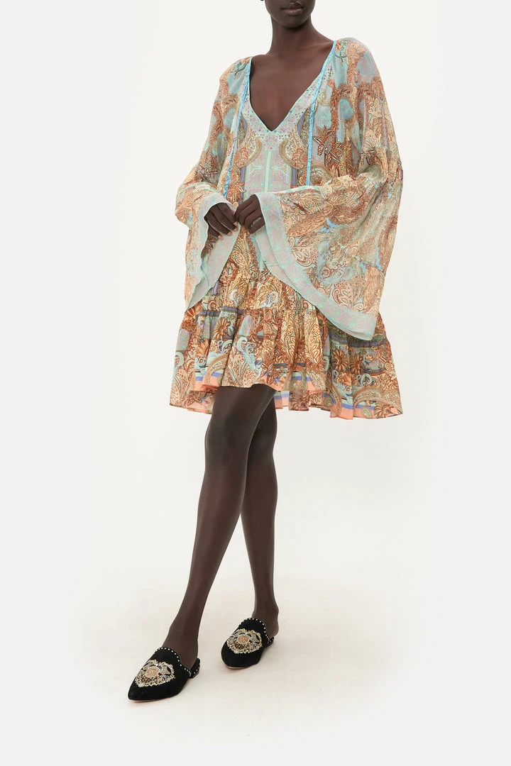 Camilla EBoutique (US) A-LINE GATHERED PANEL DRESS MAKE LOVE NOT WAR Clothing