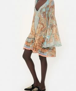 Camilla EBoutique (US) A-LINE GATHERED PANEL DRESS MAKE LOVE NOT WAR Clothing