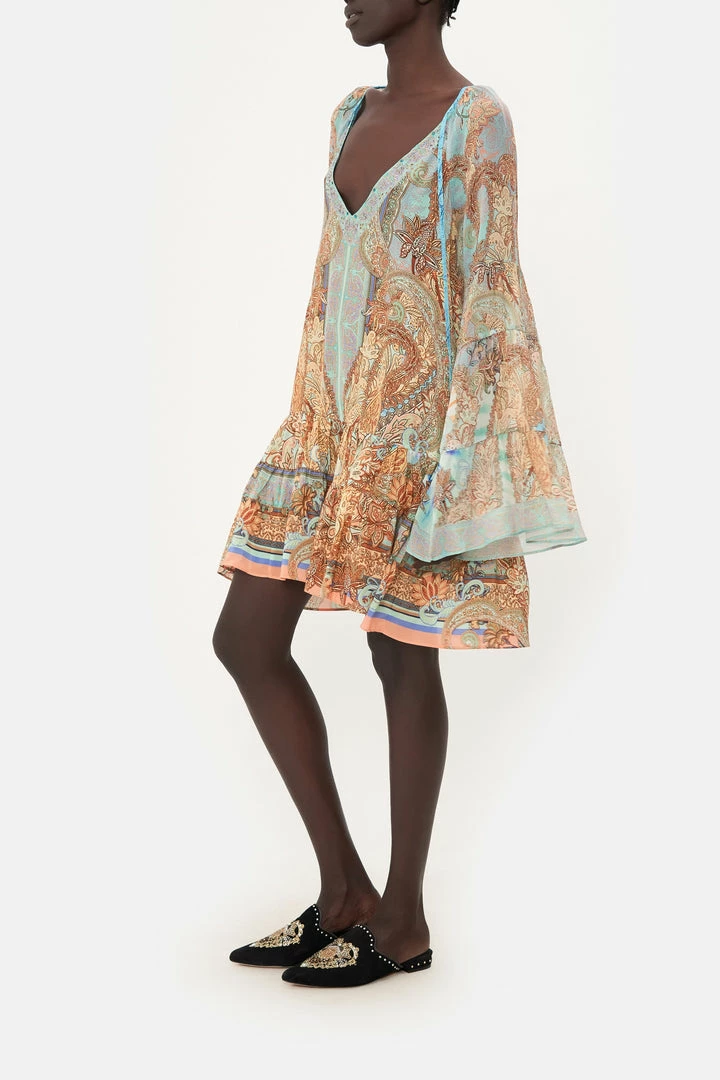 Camilla EBoutique (US) A-LINE GATHERED PANEL DRESS MAKE LOVE NOT WAR Clothing