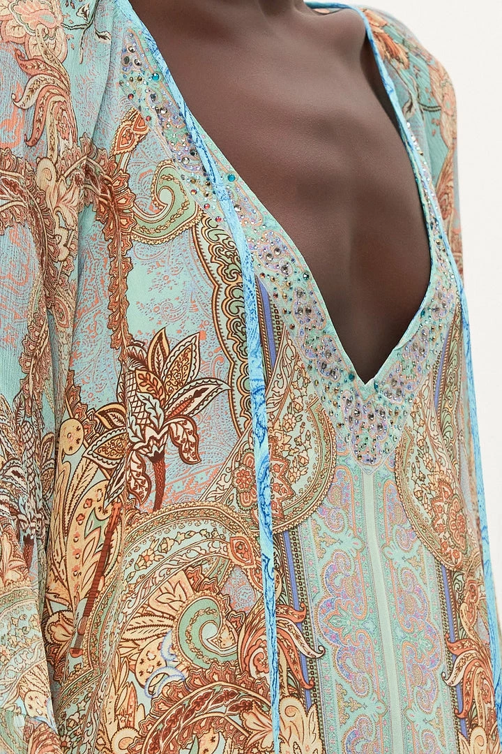 Camilla EBoutique (US) A-LINE GATHERED PANEL DRESS MAKE LOVE NOT WAR Clothing