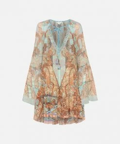 Camilla EBoutique (US) A-LINE GATHERED PANEL DRESS MAKE LOVE NOT WAR Clothing