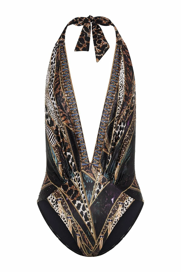 Camilla EBoutique (US) Sale Swimwear PLUNGE V GATHERED HALTER ONE PIECE LADY STARDUST