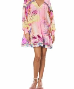 Camilla EBoutique (US) GATHERED YOKE DRESS SOUTH BEACH SUNRISE Sale Clothing